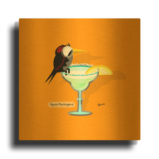 'Tequila Mockingbird' By Chuck Wimmer Gold Metal Wall Art