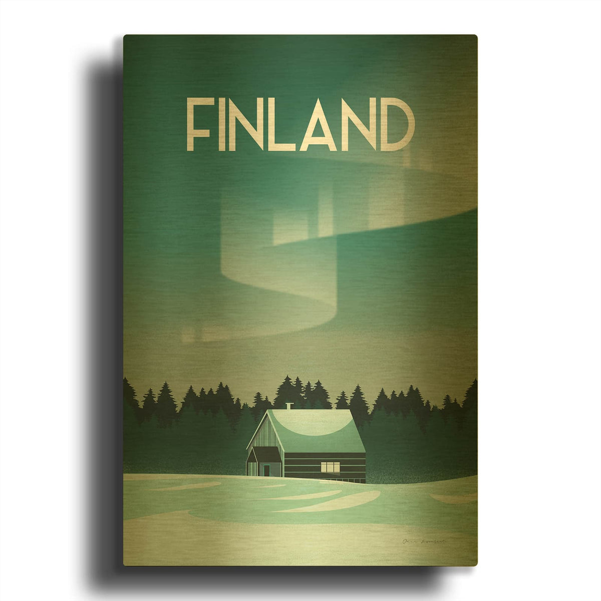 'Finland I' By Omar Escalante Gold Metal Wall Art