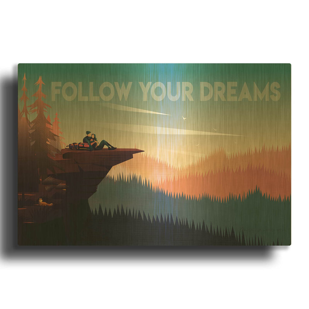 'Follow Your Dreams' By Omar Escalante Gold Metal Wall Art