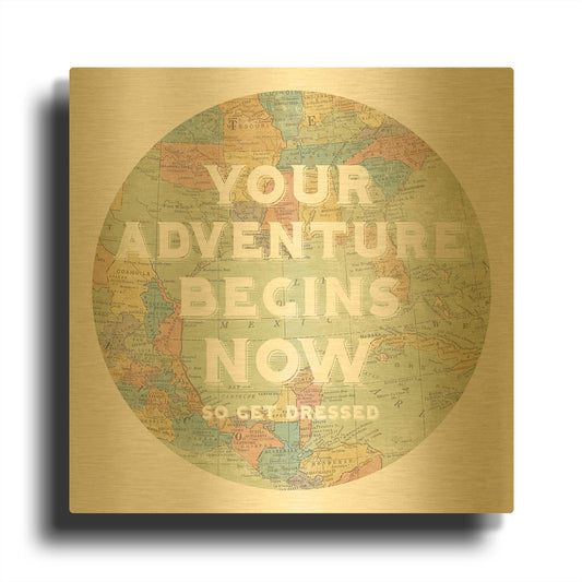 'Hemisphere I' By Sue Schlabach Gold Metal Wall Art