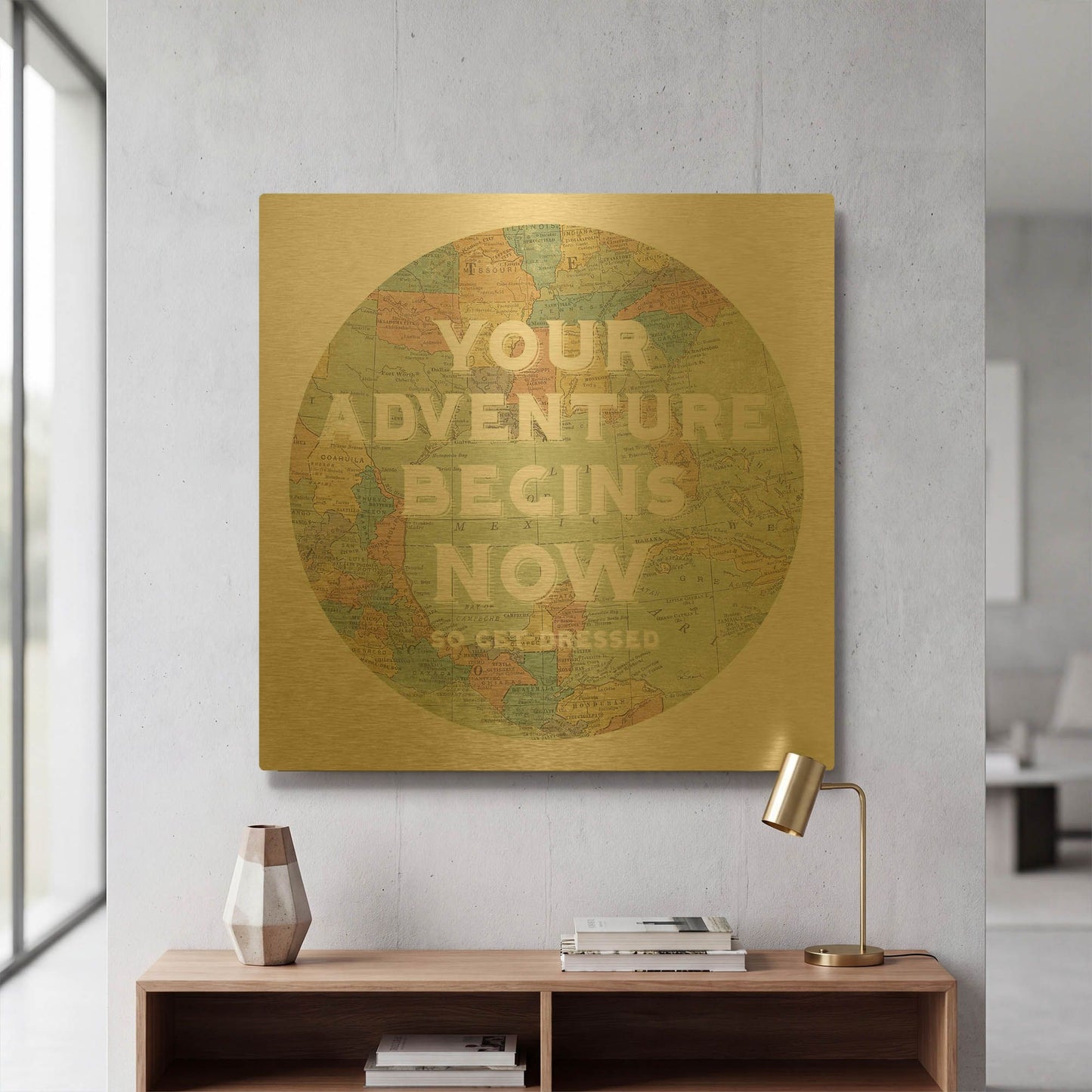 'Hemisphere I' By Sue Schlabach Gold Metal Wall Art
