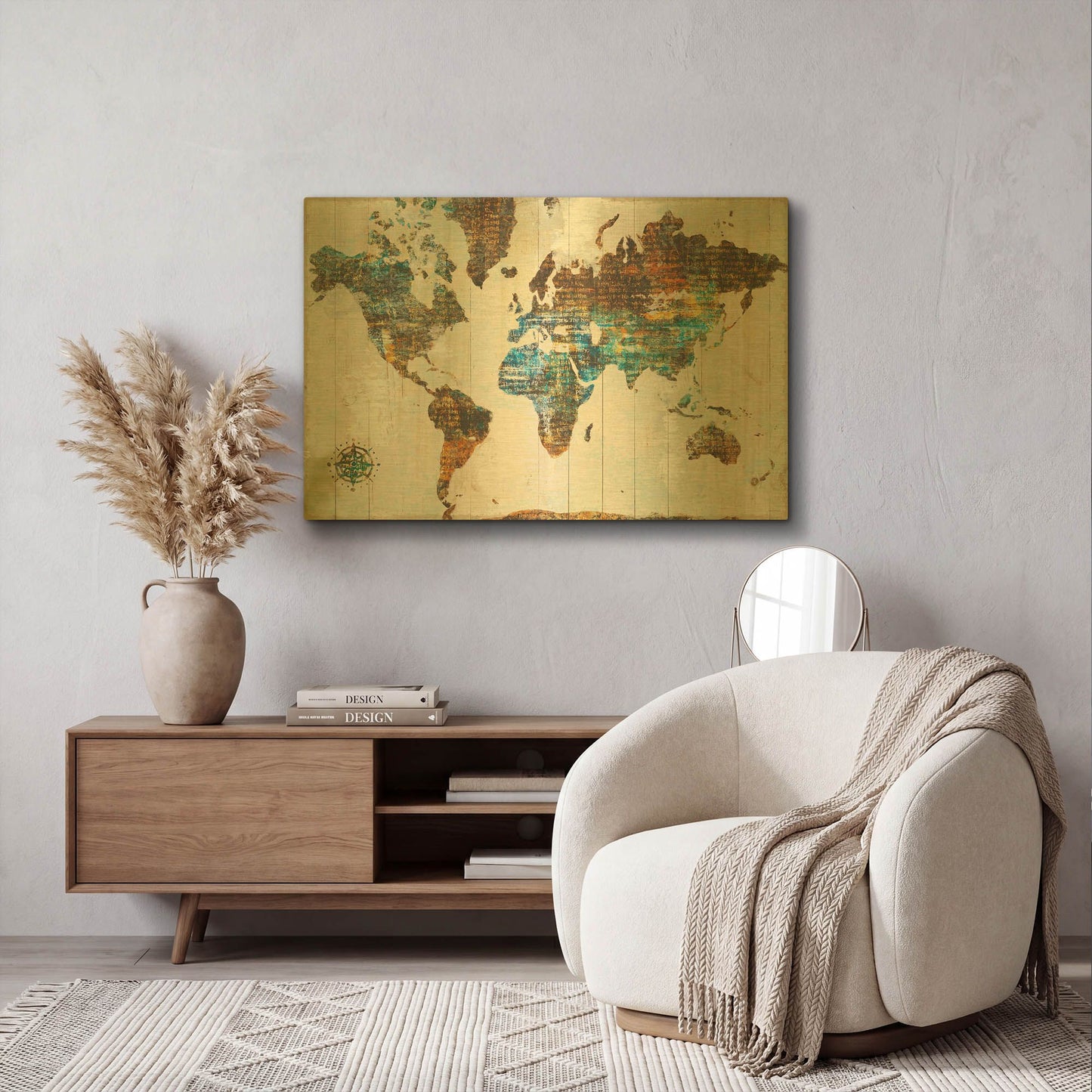 'World of Wonders' By Sue Schlabach Gold Metal Wall Art