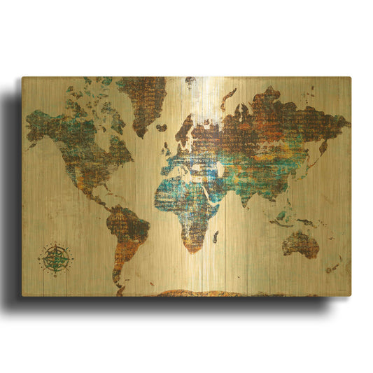 'World of Wonders' By Sue Schlabach Gold Metal Wall Art