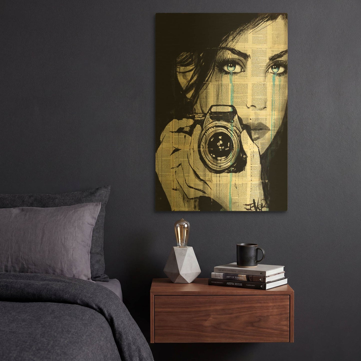'Caught' By Loui Jover Gold Metal Wall Art