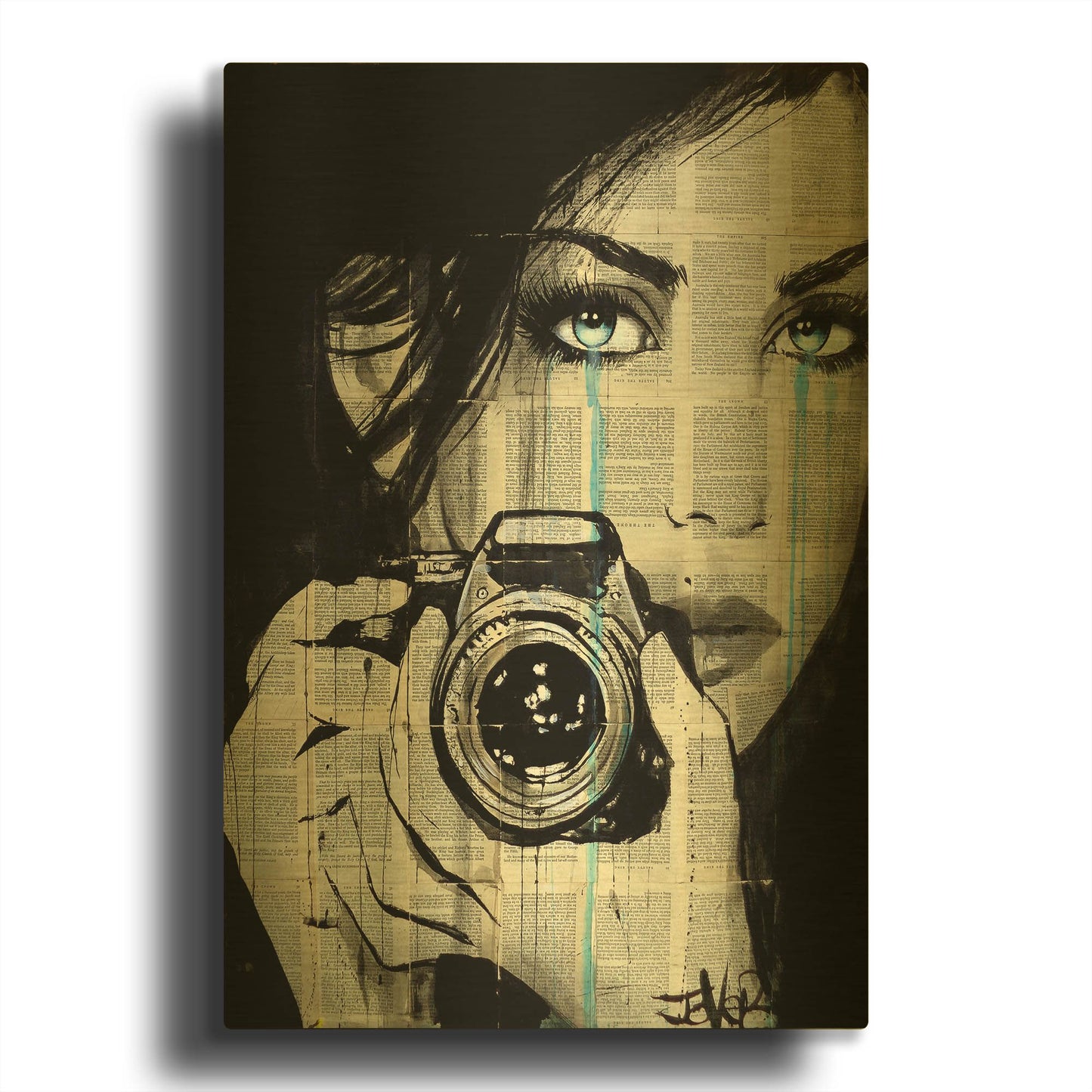 'Caught' By Loui Jover Gold Metal Wall Art