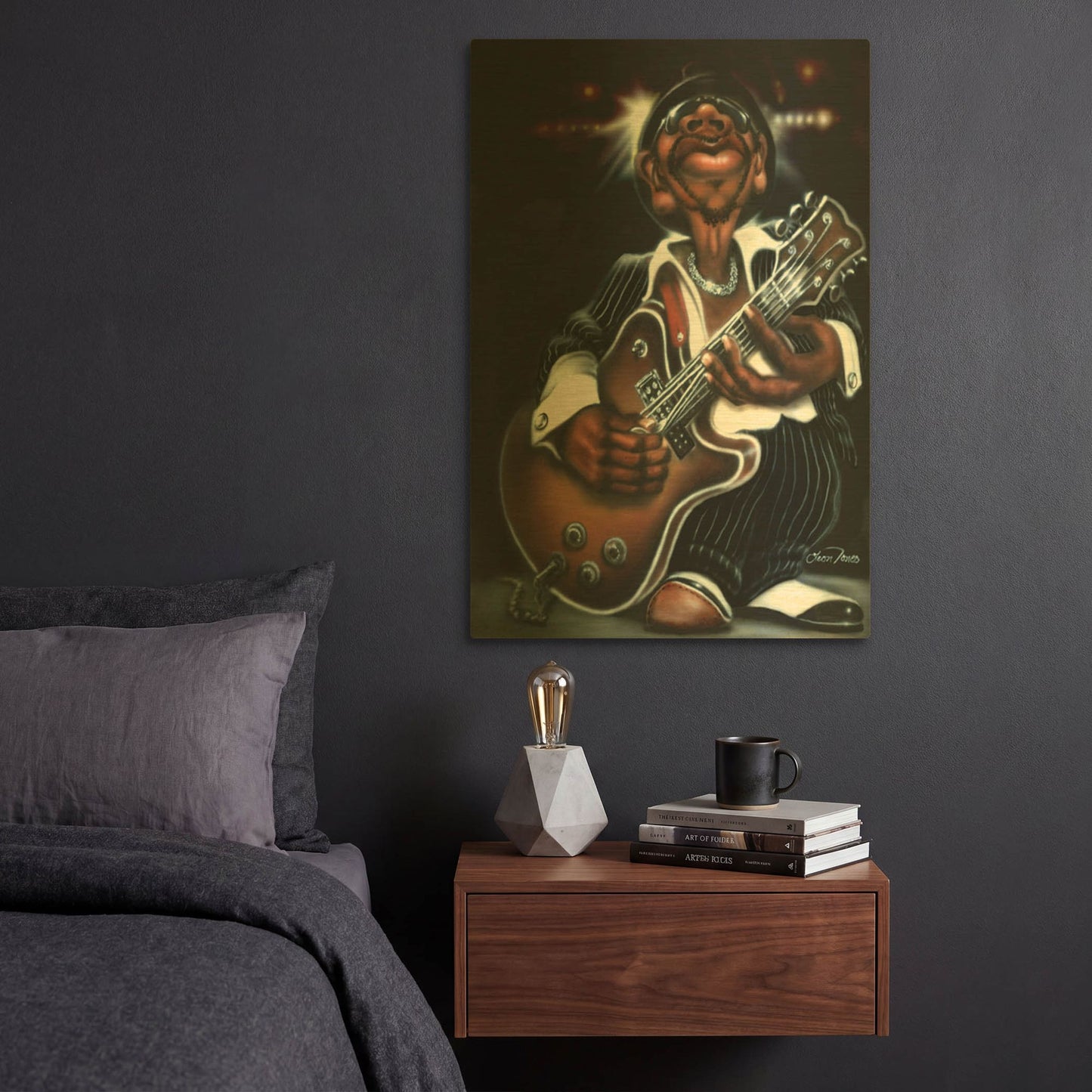 'Jazzman Cool' By Leonard Jones Gold Metal Wall Art