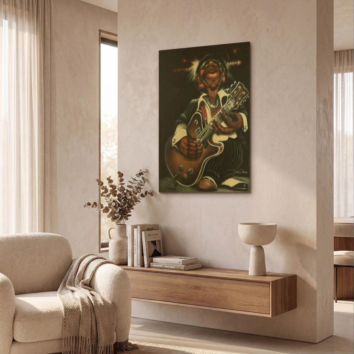 'Jazzman Cool' By Leonard Jones Gold Metal Wall Art