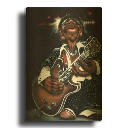'Jazzman Cool' By Leonard Jones Gold Metal Wall Art