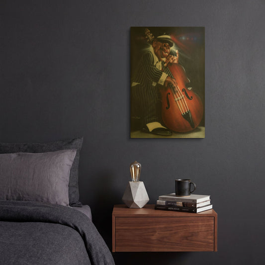 'Jazzman D' By Leonard Jones Gold Metal Wall Art