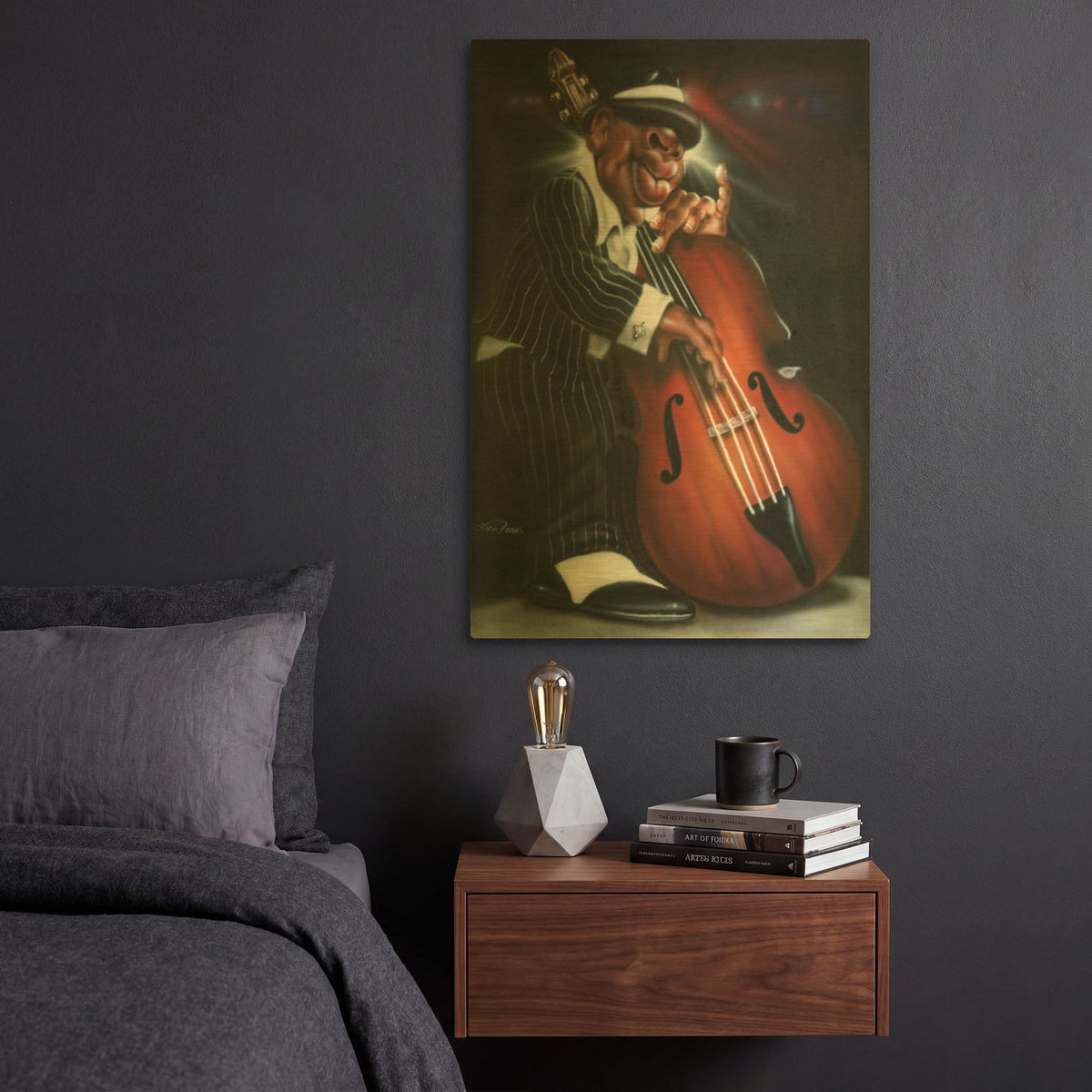 'Jazzman D' By Leonard Jones Gold Metal Wall Art