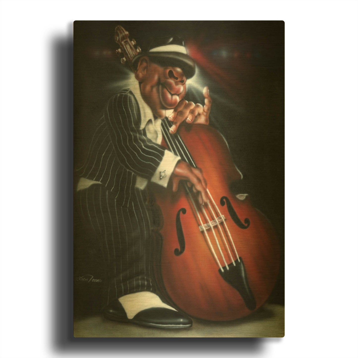 'Jazzman D' By Leonard Jones Gold Metal Wall Art