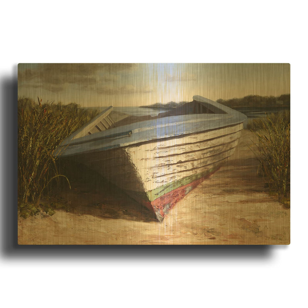 'Montauk Skiff' By Karl Soderlund Gold Metal Wall Art