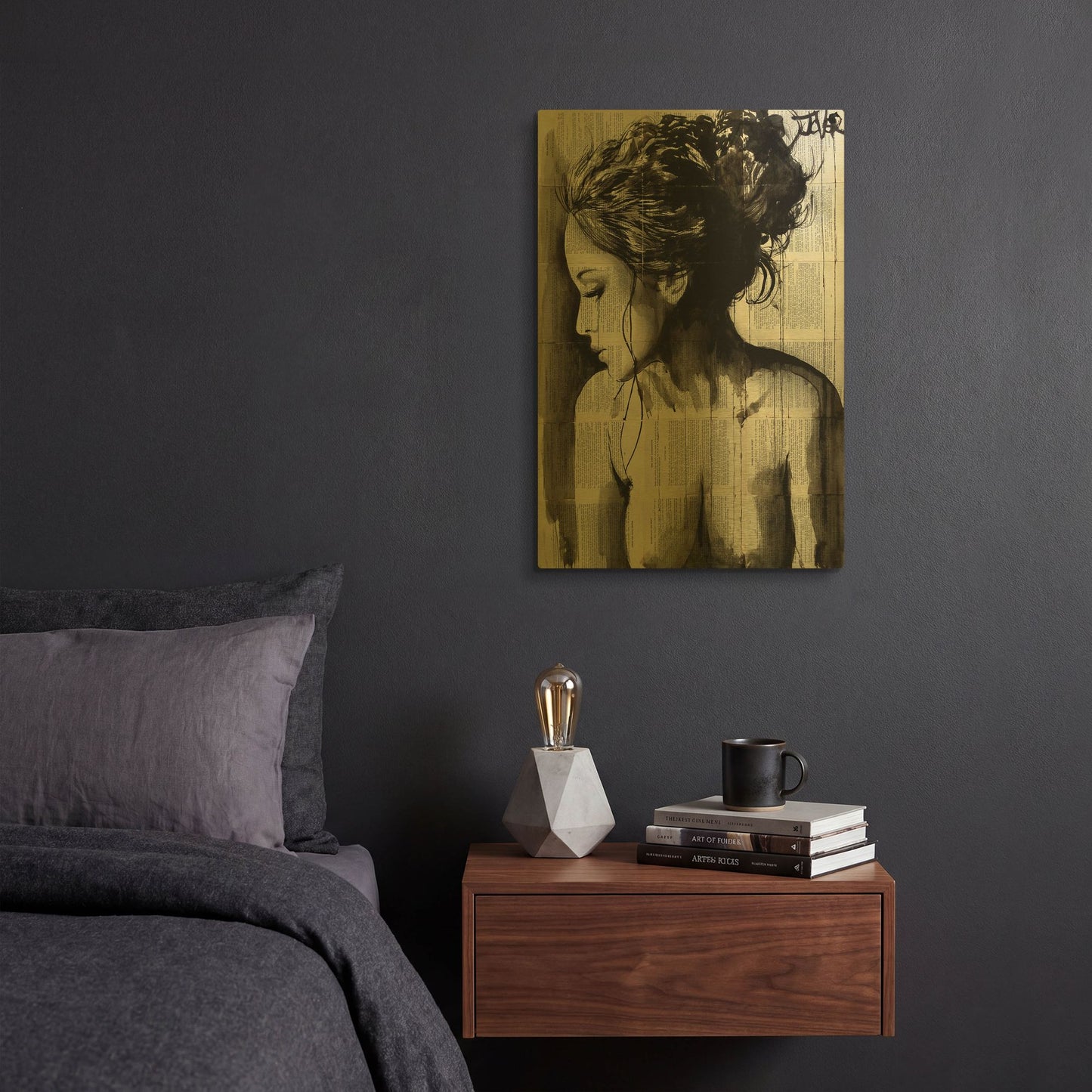 'Dreamer' By Loui Jover Gold Metal Wall Art