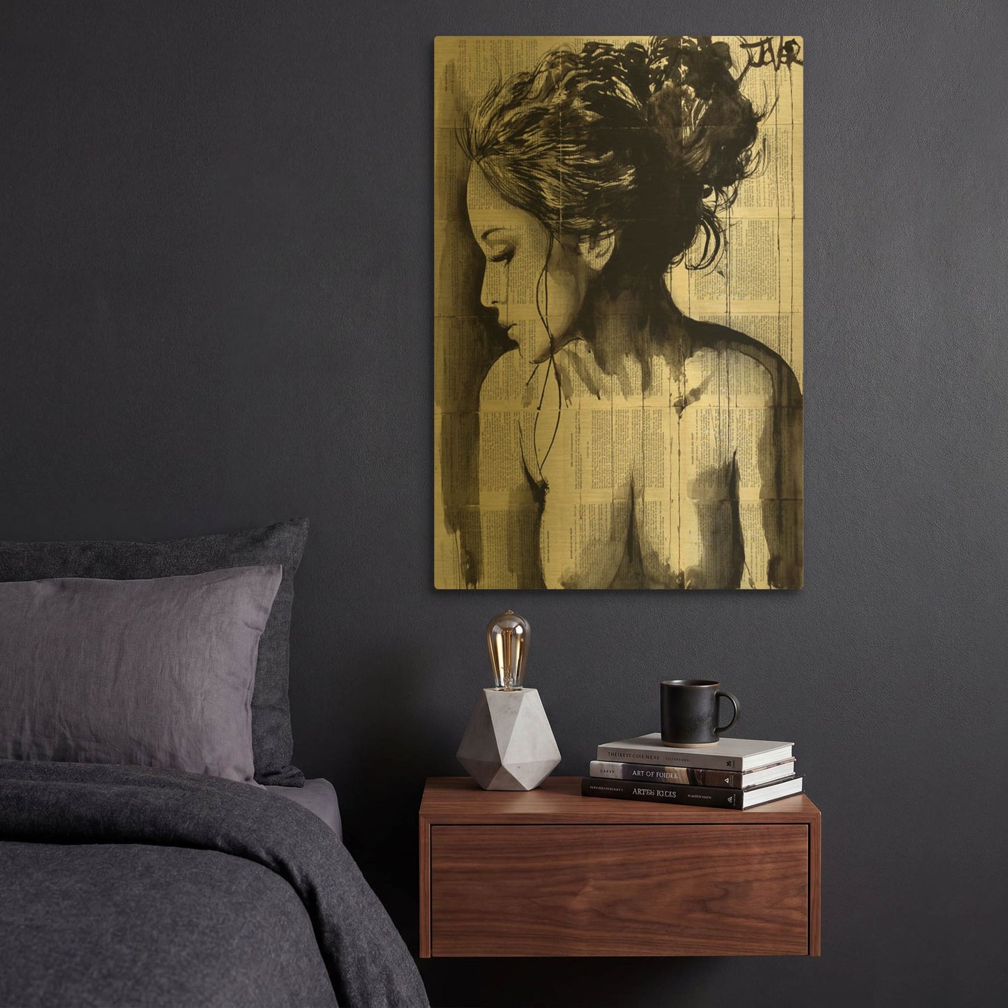 'Dreamer' By Loui Jover Gold Metal Wall Art