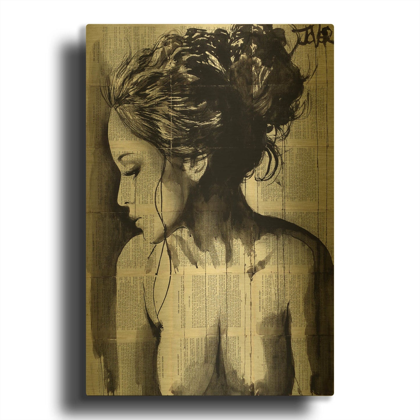 'Dreamer' By Loui Jover Gold Metal Wall Art