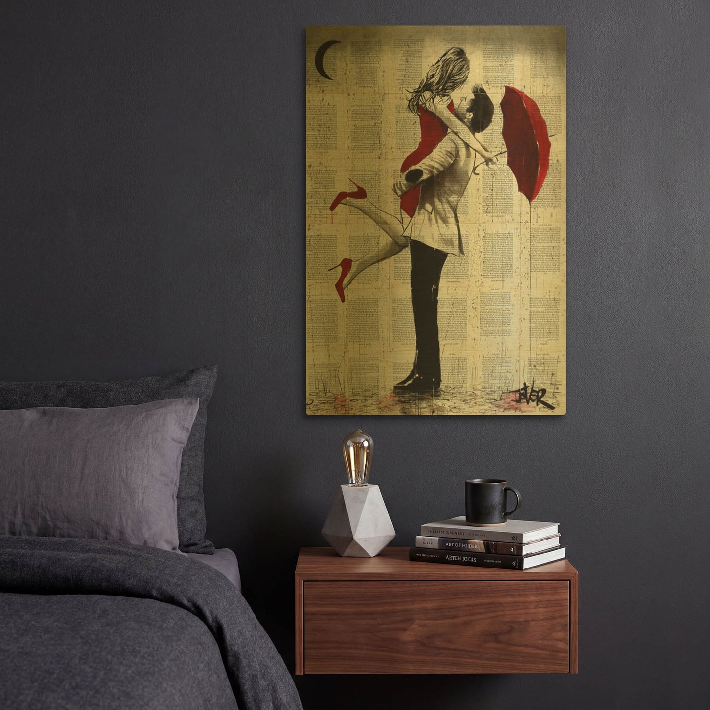 'It Rained' By Loui Jover Gold Metal Wall Art