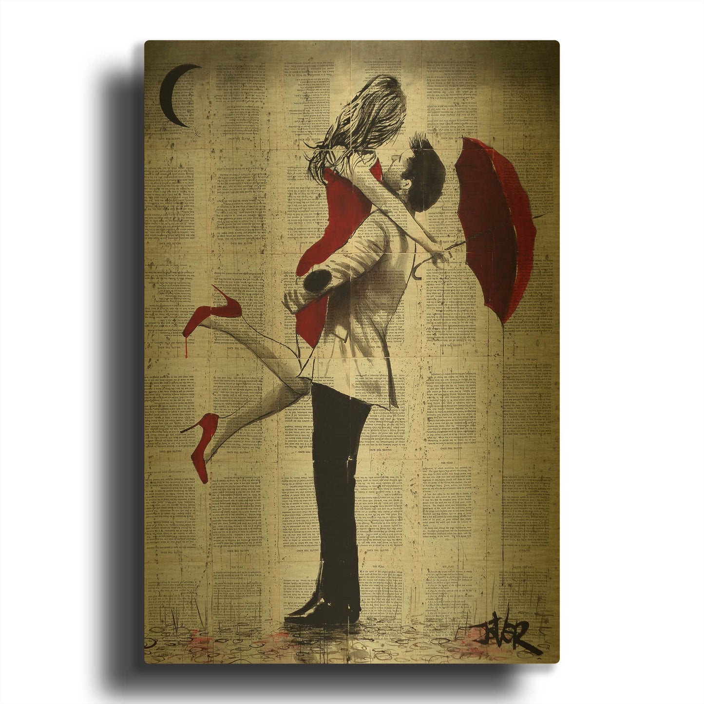 'It Rained' By Loui Jover Gold Metal Wall Art