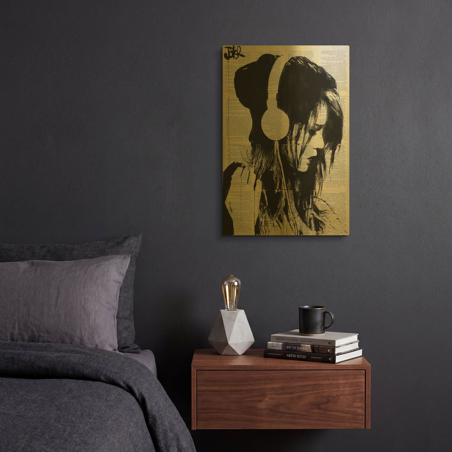 'Melodies Solace' By Loui Jover Gold Metal Wall Art