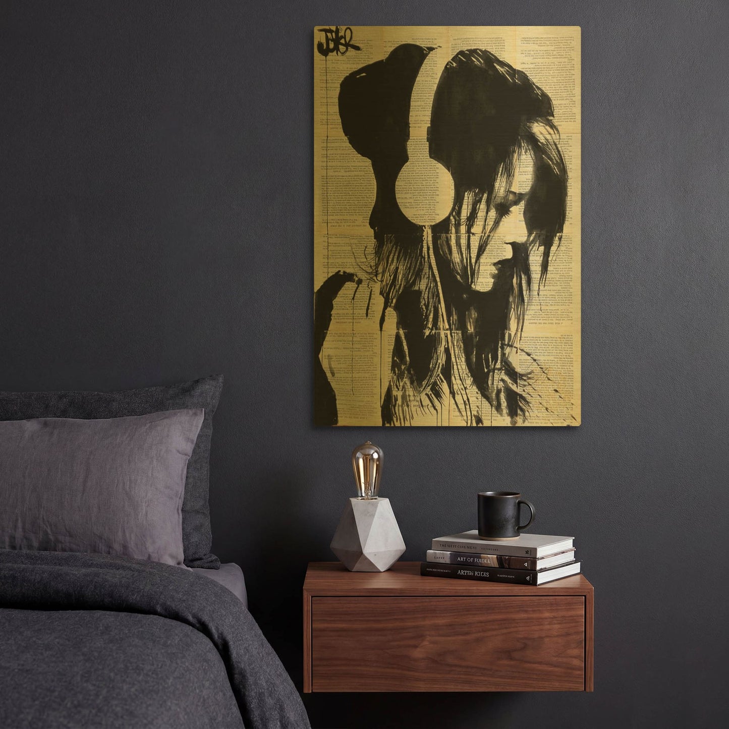 'Melodies Solace' By Loui Jover Gold Metal Wall Art