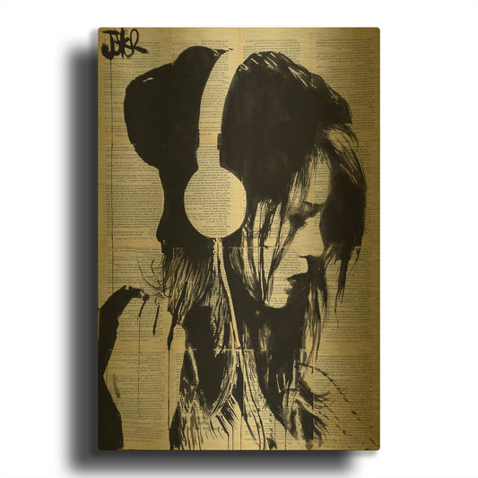 'Melodies Solace' By Loui Jover Gold Metal Wall Art