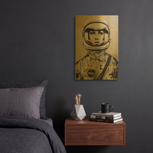 'Orbit' By Loui Jover Gold Metal Wall Art