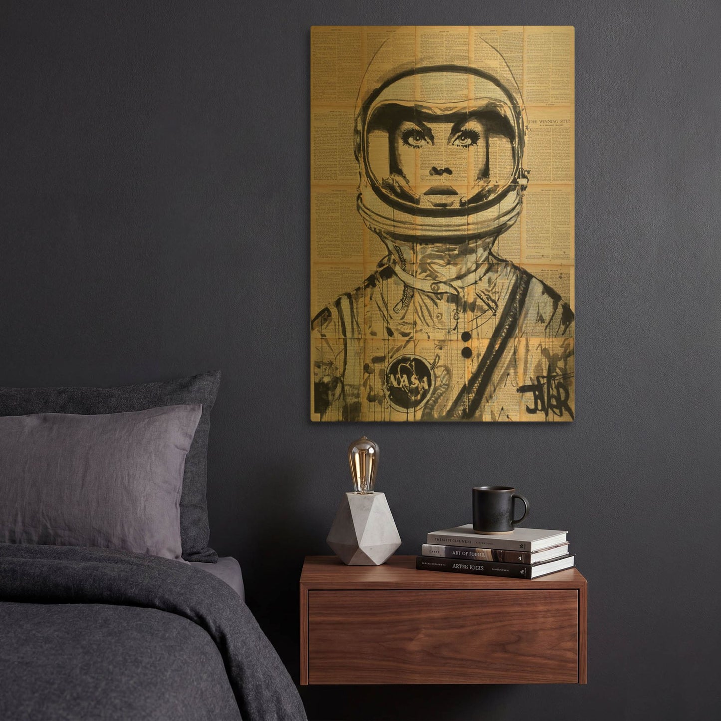 'Orbit' By Loui Jover Gold Metal Wall Art
