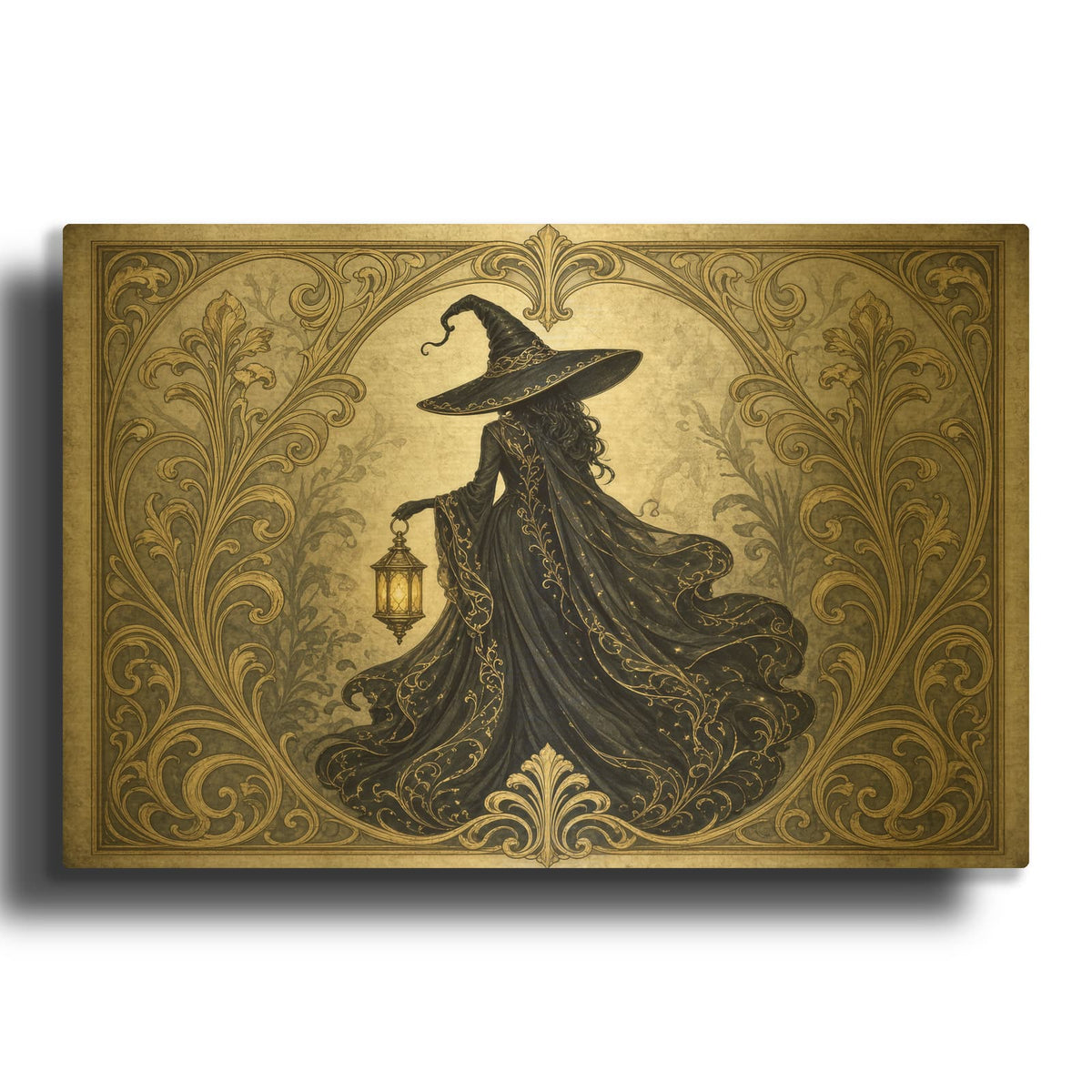 'Vintage Witch' Gold Metal Wall Art