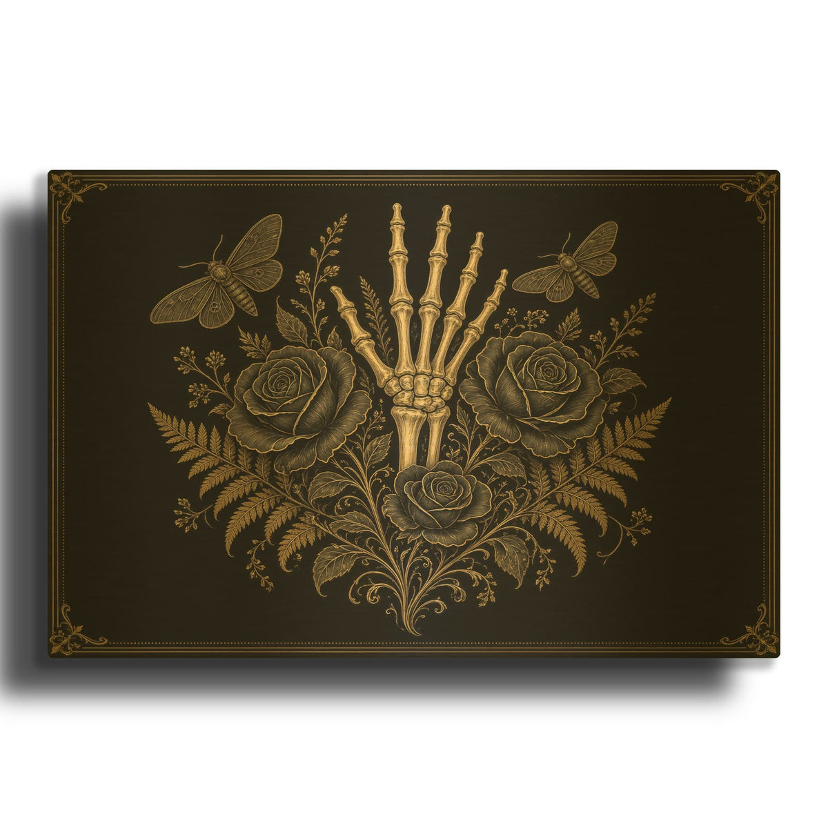'Skeleton Botanical' Gold Metal Wall Art