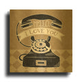 'Hello I Love You Taupe' By Mary Urban Gold Metal Wall Art
