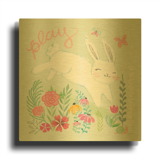 'Garden Friends I' By Mary Urban Gold Metal Wall Art