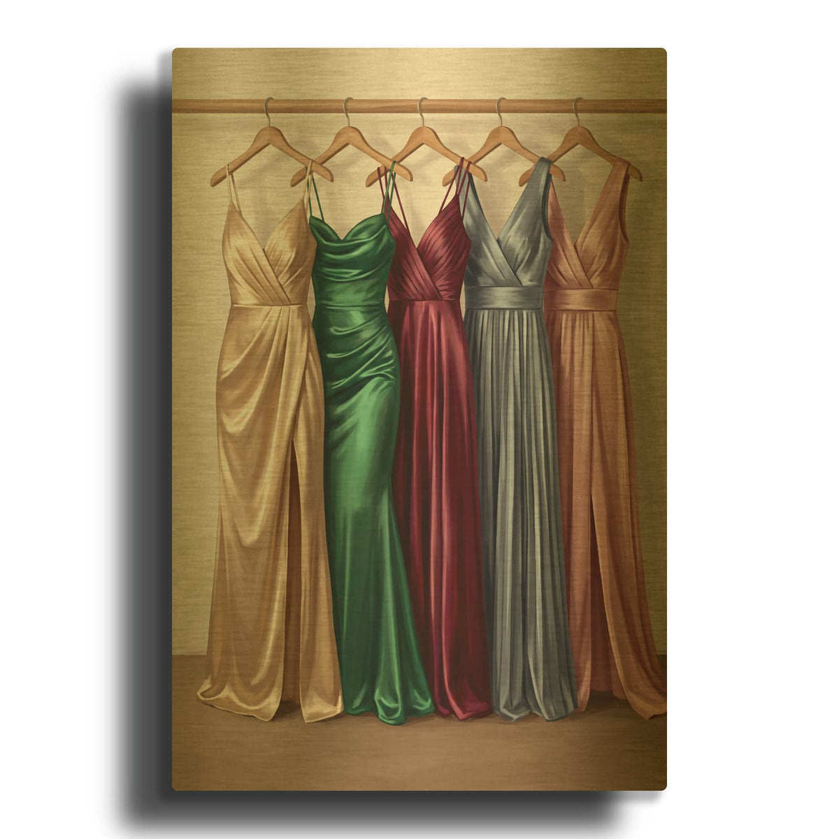 'An Evening in Satin' By Veve Gold Metal Wall Art