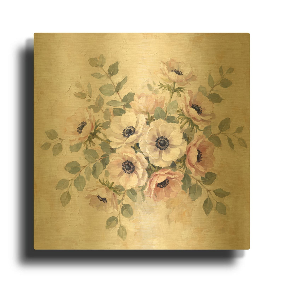 'Anemones' By Veve Gold Metal Wall Art
