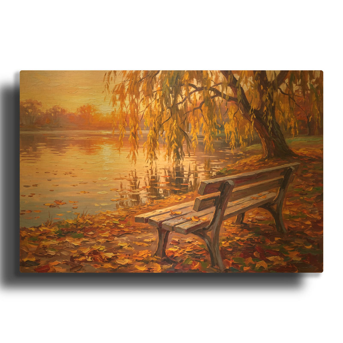 'Autumn Morning Light' By Veve Gold Metal Wall Art