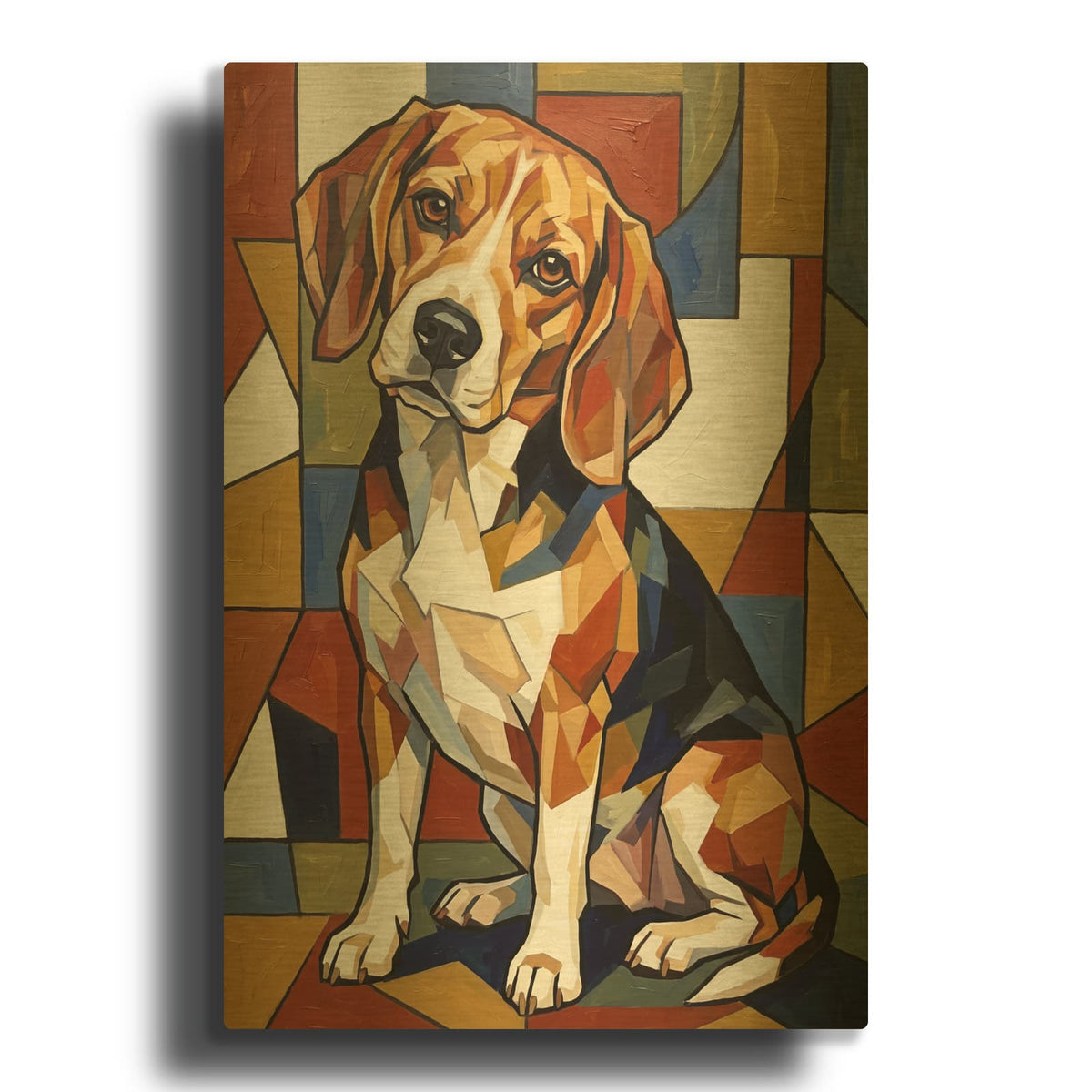 'Beagle in Color' By Veve Gold Metal Wall Art