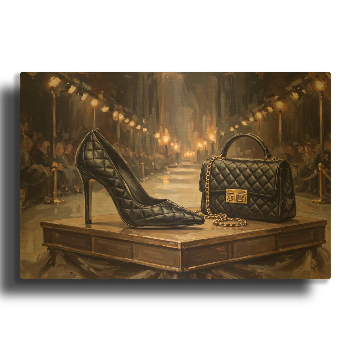 'Black and Gold Couture' By Veve Gold Metal Wall Art