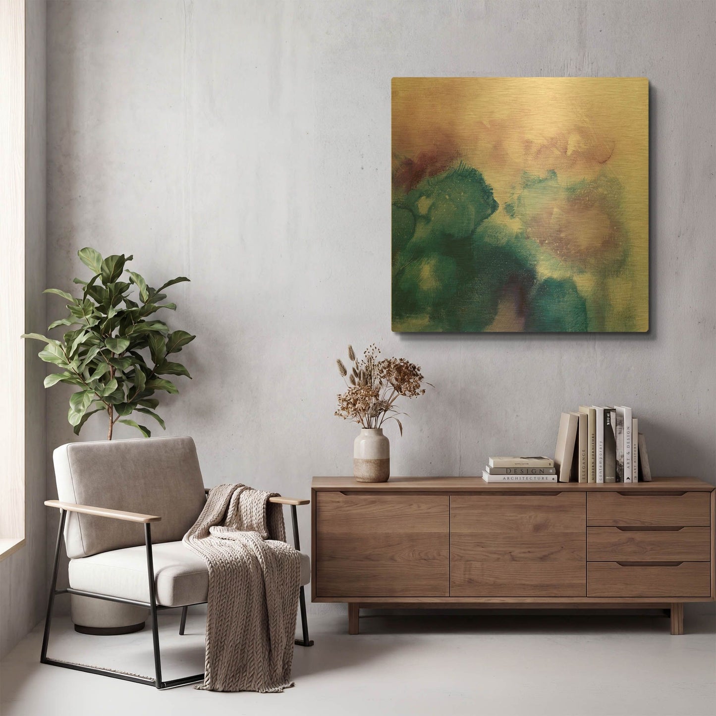 'Nebula I' By Mary Urban Gold Metal Wall Art