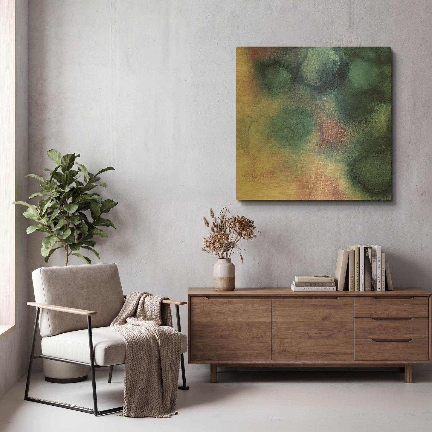 'Nebula II' By Mary Urban Gold Metal Wall Art