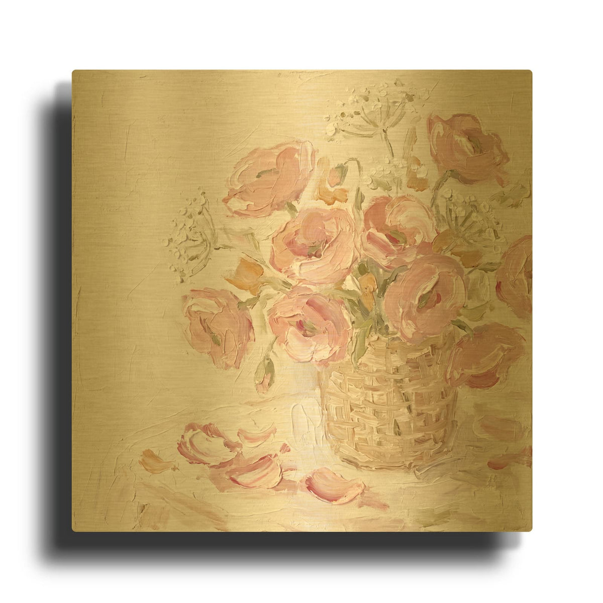 'Blush Garden' By Veve Gold Metal Wall Art