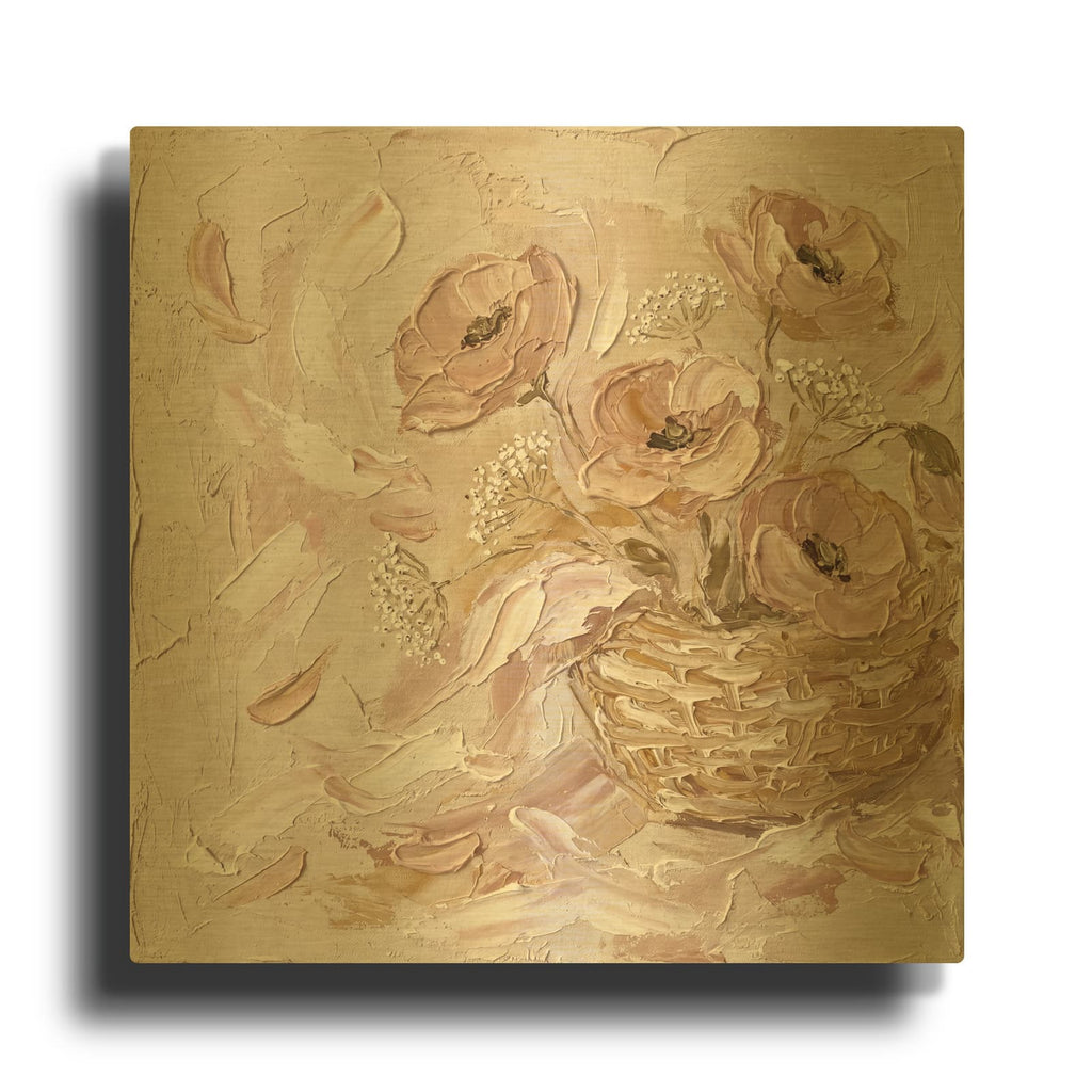 'Blush Garden Reverie' By Veve Gold Metal Wall Art