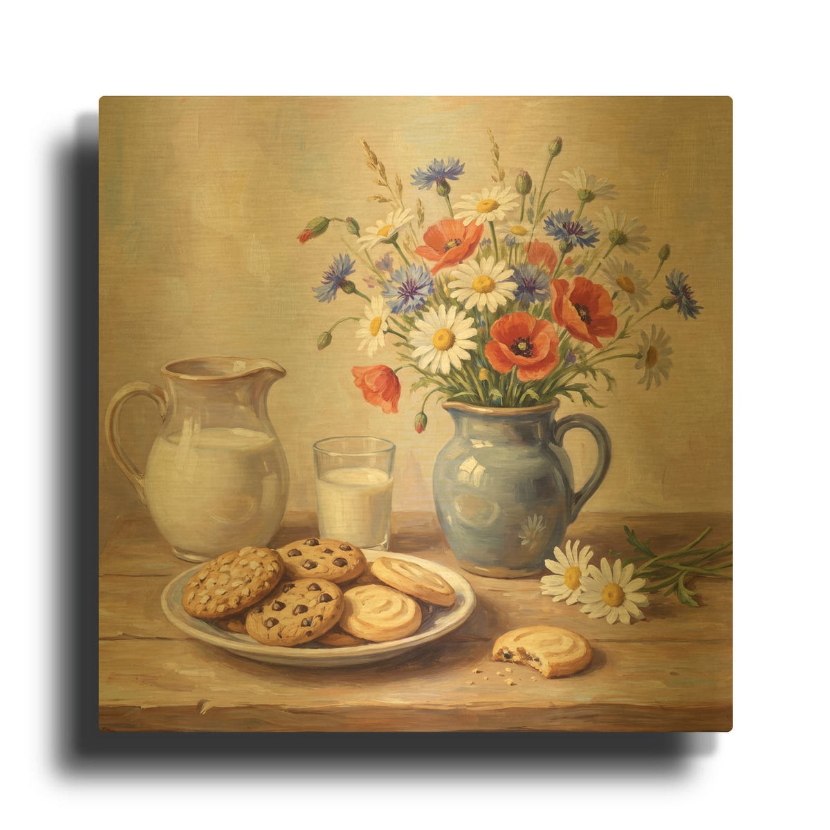 'Cookies and Wildflowers - Sweet Country Afternoon' By Veve Gold Metal Wall Art