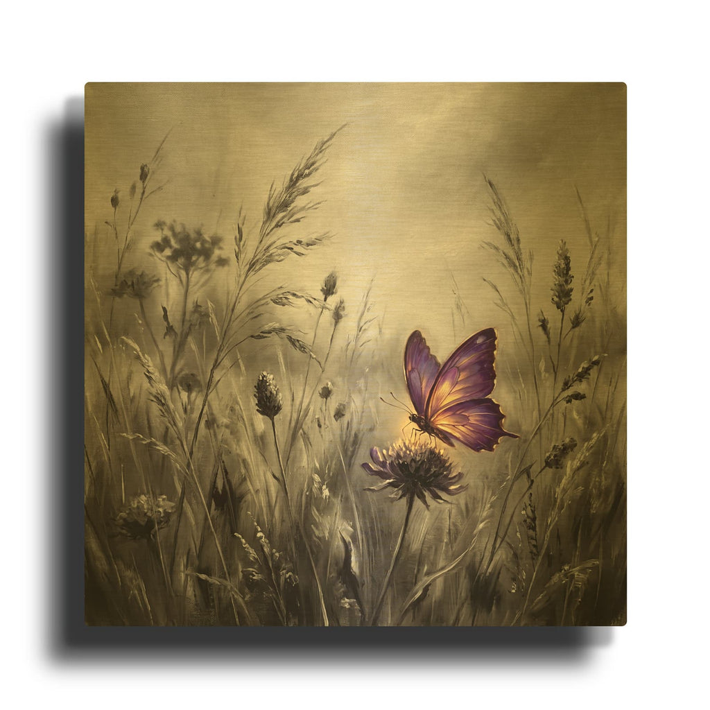 'Crimson Butterfly' By Veve Gold Metal Wall Art