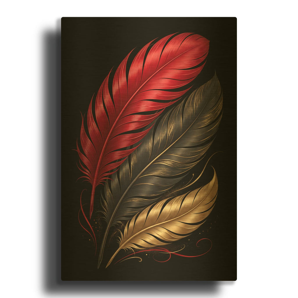 'Crimson Passion' By Veve Gold Metal Wall Art