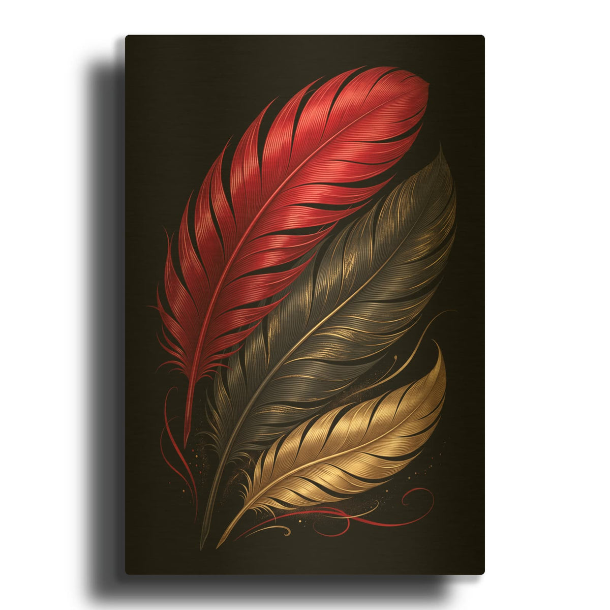 'Crimson Passion' By Veve Gold Metal Wall Art