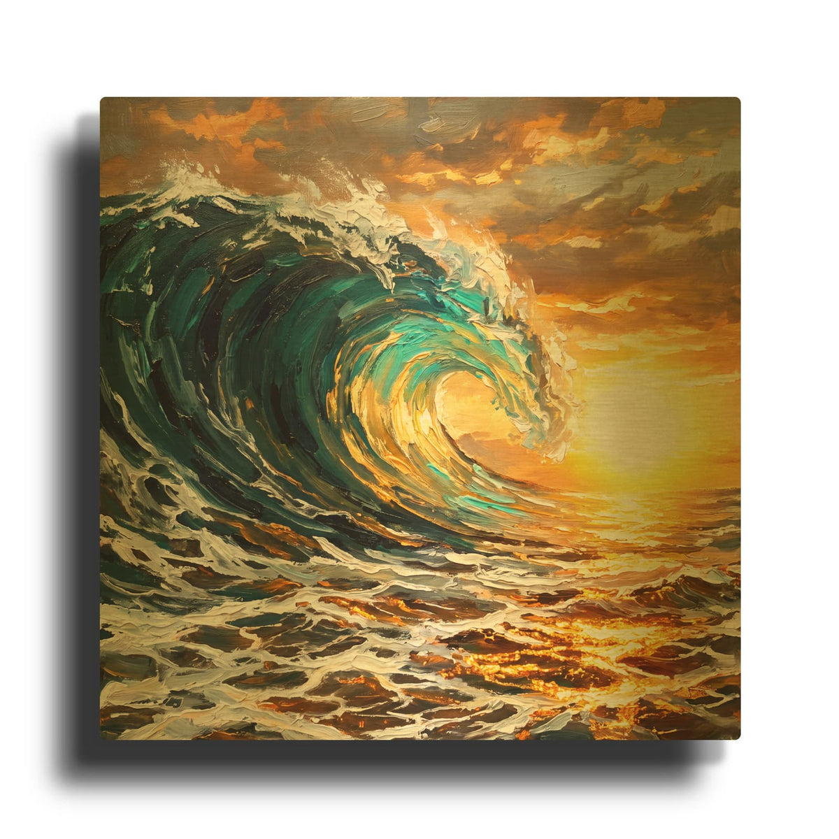 'Dance of the Ocean' By Veve Gold Metal Wall Art