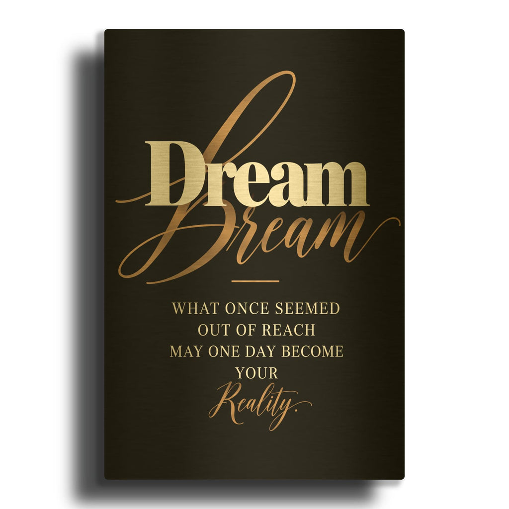 'Dream - From Out of Reach to Reality' By Veve Gold Metal Wall Art