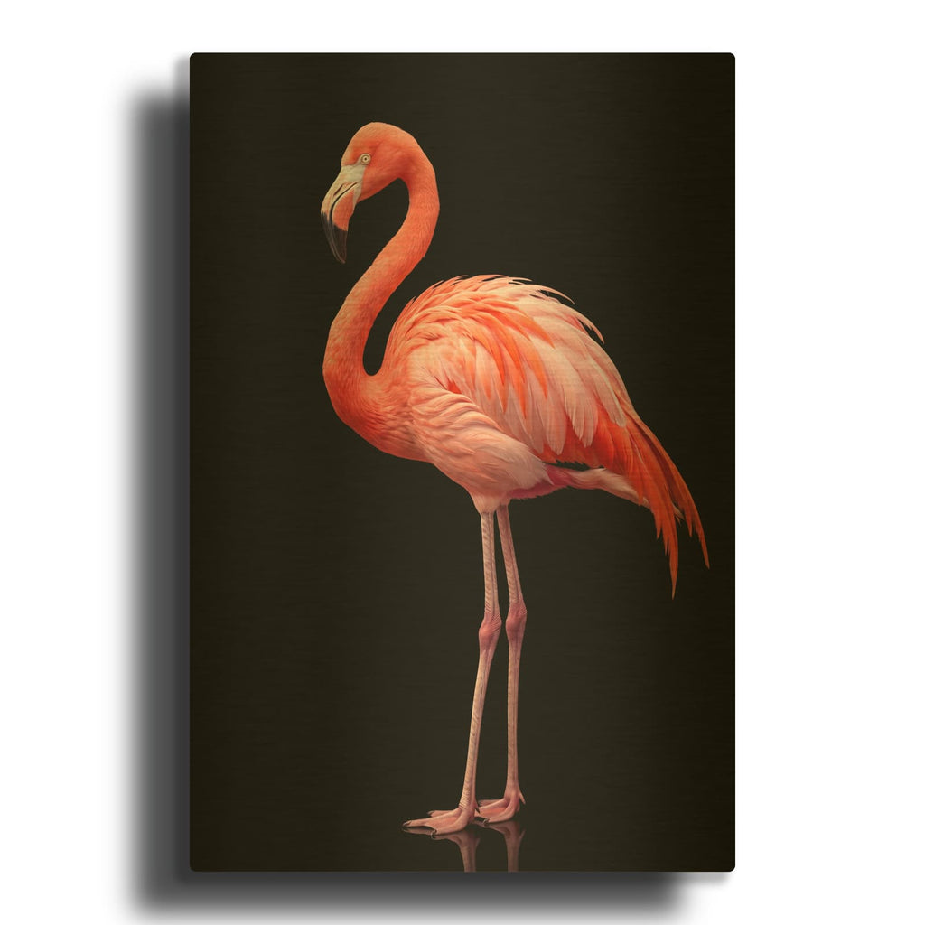 'Elegant Pink Flamingo' By Veve Gold Metal Wall Art