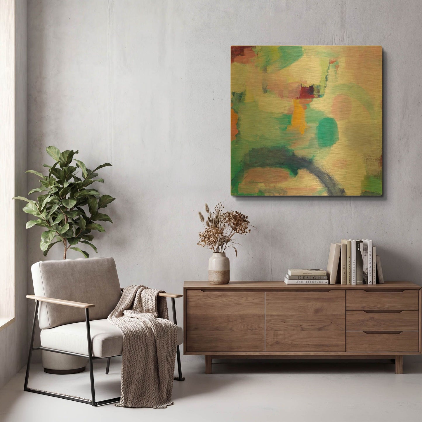 'Trial and Airy Bright' By Mary Urban Gold Metal Wall Art