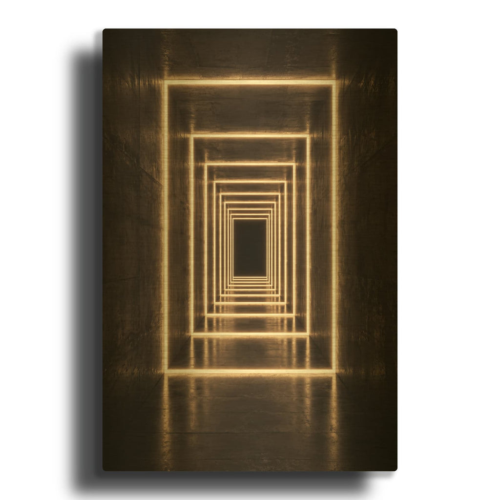 'Endless Perspective' By Veve Gold Metal Wall Art