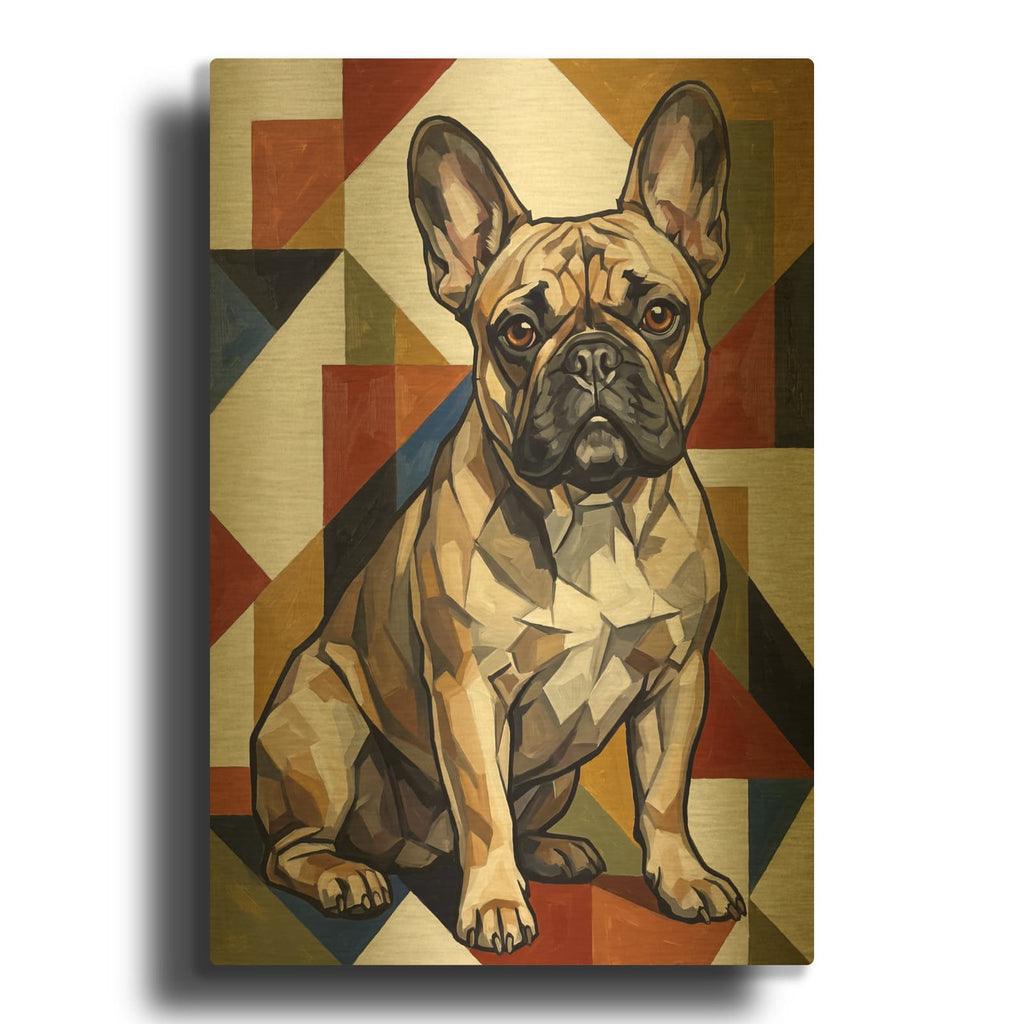 'Frenchie in Color' By Veve Gold Metal Wall Art