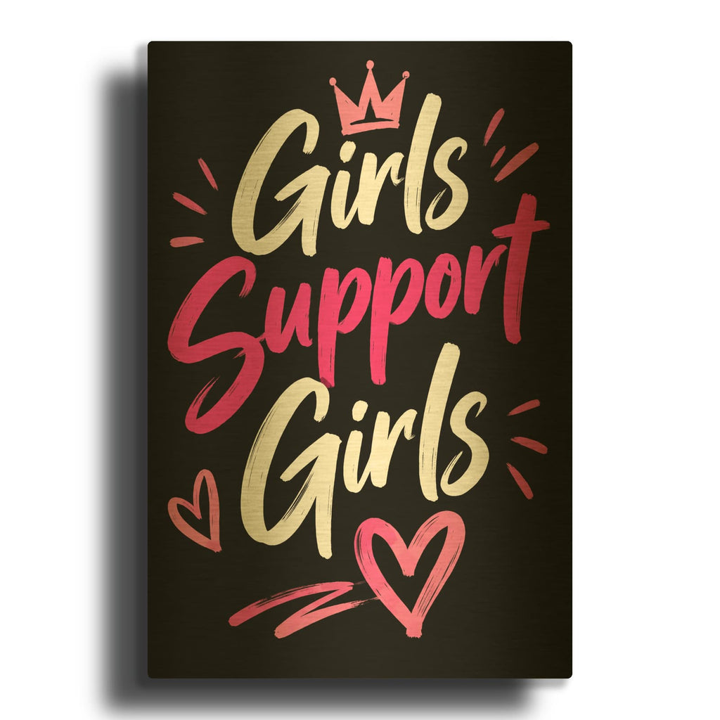 'Girls Support Girls' By Veve Gold Metal Wall Art